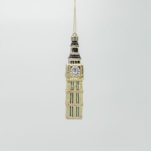 [600-47842] ADORNO DE PLÁSTICO, BIG BEN, CHAMPÁN, 13,5 CM