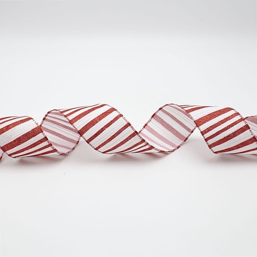 [600-47854] CINTA BLANCA CON RAYAS ROJAS, 914X6,3CM