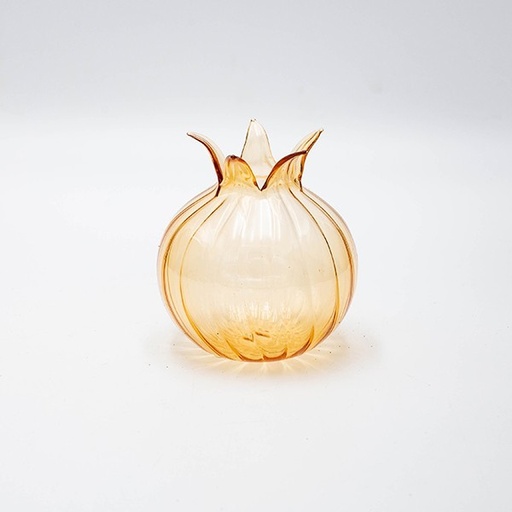 [600-47894] GRANADA DE VIDRIO, MIEL TRANSPARENTE, 9,8 CM