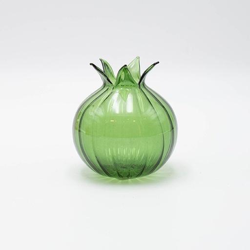 [600-47895] GRANADA DE VIDRIO, VERDE TRANSPARENTE, 9,8 CM