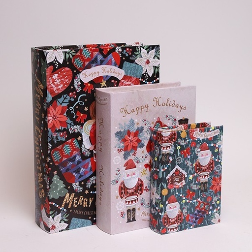 [600-47918] LIBROS DECORATIVOS, CON CASCANUECES, DE MADERA, JUEGO DE 3 PIEZAS, 32X23X7, 25X18,5X5,5 Y 18X13X4CM