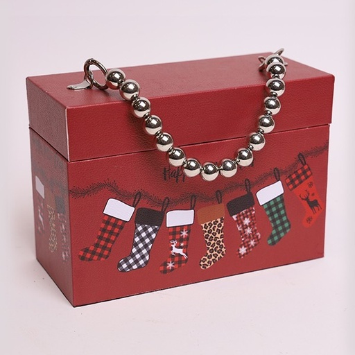 [600-47921] MALETA PEQUEÑA, BURDEOS CON CALCETINES, 20X9X14CM