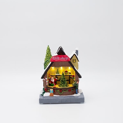 [600-47931] TIENDA DE REGALOS, CON LUZ Y MOVIMIENTO, FUNCIONA A PILAS, 13,5X9,2X17,4CM
