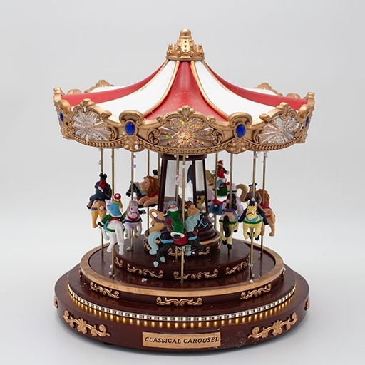 [600-47939] CARRUSEL MÁGICO, CON LUZ, MÚSICA Y MOVIMIENTO, CON TRANSFORMADOR, 30X30X33.3CM