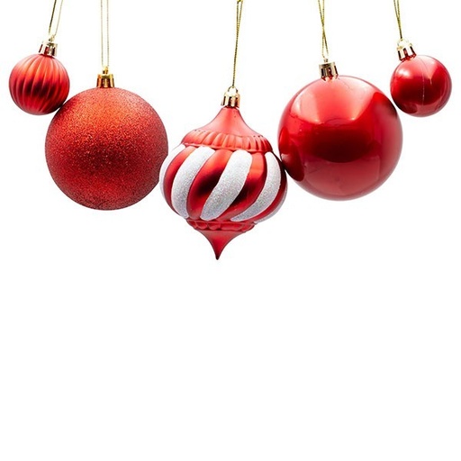 [600-47948] ADORNOS DE PLÁSTICO, ROJOS, DISEÑOS MÚLTIPLES, SET DE 23 PIEZAS