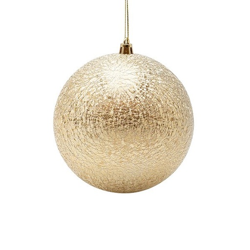 [600-47972] BOLA DE PLÁSTICO, DORADA CON ACABADO SATINADO, SET DE 2 PIEZAS, 12 CM