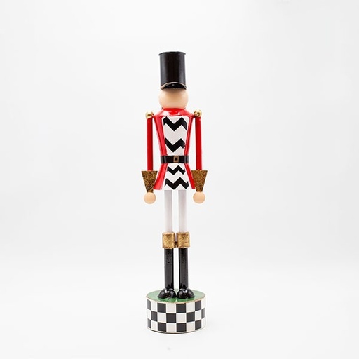 [600-47985] CASCANUECES METÁLICO, CUADROS NEGROS CON ROJO, 46 CM