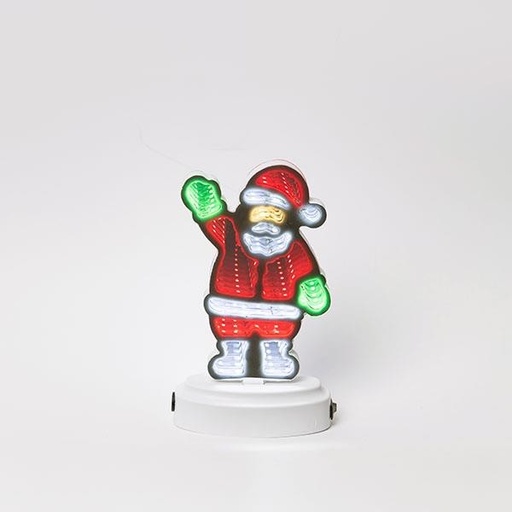 [600-48015] ESPEJO DE DISEÑO DECORATIVO SANTA 11X4,5X3CM CON CINTA LED, CAJA DE PILAS 3XAAA, 62 LED, MULTI LED, IP20