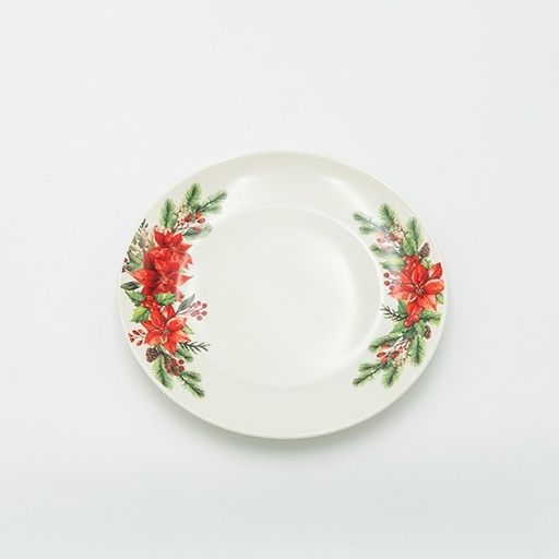 [600-48032] PLATO CON FLOR DE PASIÓN ROJA, SET 2 UDS., 20CM