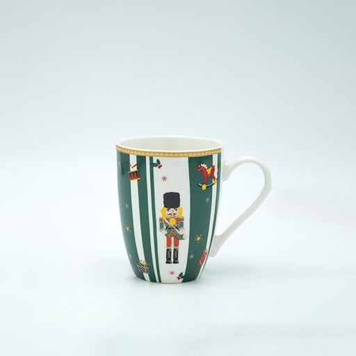 [600-48034] TAZA CON CASCANUECES Y RAYAS VERDES, 350ML