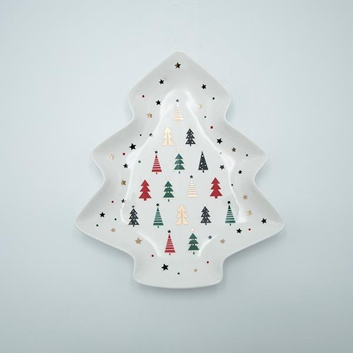 [600-48041] PLATO ÁRBOL CON ARBOLES DE COLORES, 25CM