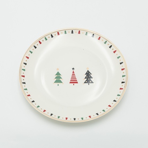 [600-48045] PLATO CON ARBOLES DE COLORES, SET 2 UDS., 20CM