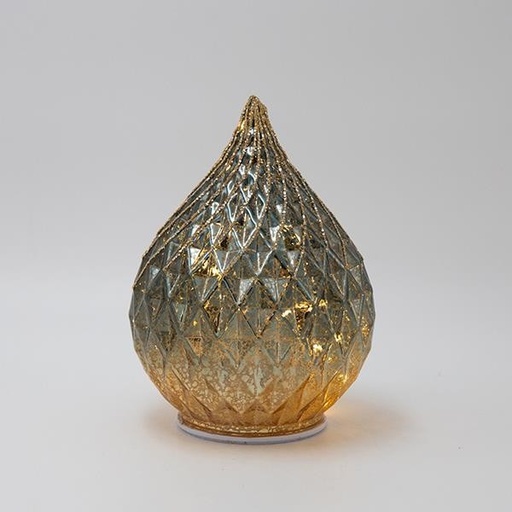 [600-48112] LÁGRIMA ILUMINADA, CHAMPÁN, GIRATORIA, 15X15X20CM