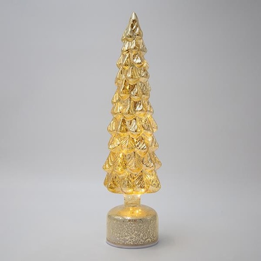 [600-48115] ÁRBOL ILUMINADO, CHAMPÁN, GIRATORIO, 9,8X9,8X39CM