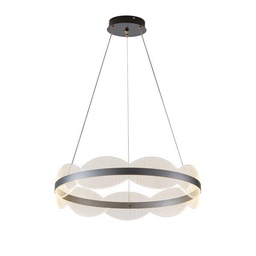 LÁMPARA COLGANTE ACRÍLICAS REDONDA LED 60W 5400lm 3000K Ø600mm PLATA ARTE ILLUMINA TORINO