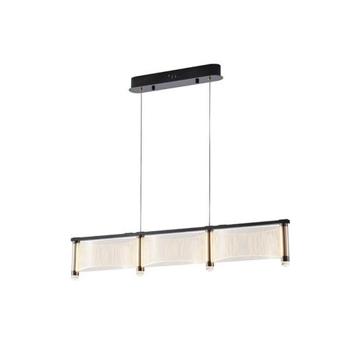 [144-15047] LÁMPARA COLGANTE ACRÍLICO LED 3 LUCES 3X16W 4320lm 3000K 900x270x175mm ORO FRANCÉS ARTE ILLUMINA RAVENA