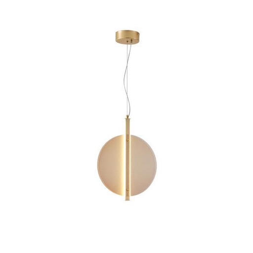[144-15085] LÁMPARA DE TECHO COLGANTE METAL-VIDRIO LED 12,6W 1500lm 3000K Ø300x2944mm ÁMBAR ARTE ILLUMINA DISC