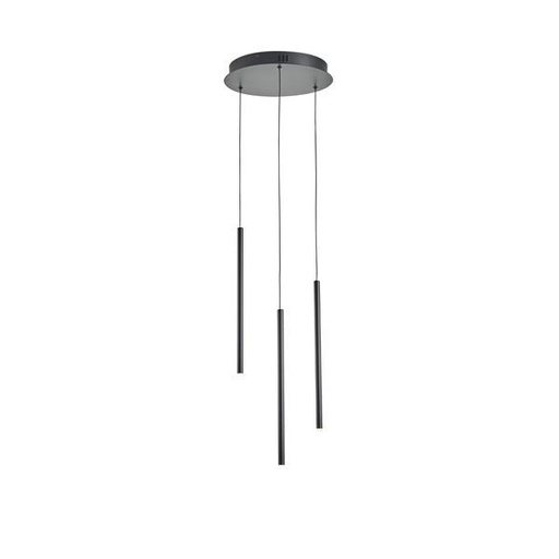 [144-16082] LÁMPARA DE TECHO COLGANTE ALUMINIO LED 6W 360lm 3000K Ø300x1500mm NEGRO ARTE ILLUMINA CASCADE