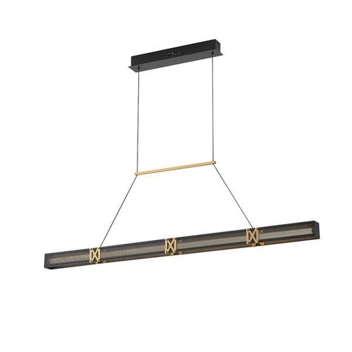 [144-17043] LÁMPARA DE TECHO COLGANTE LINEAL LED 21W 1260lm 3000K 1200x1200mm NEGRO-ORO ARTE ILLUMINA LUIS