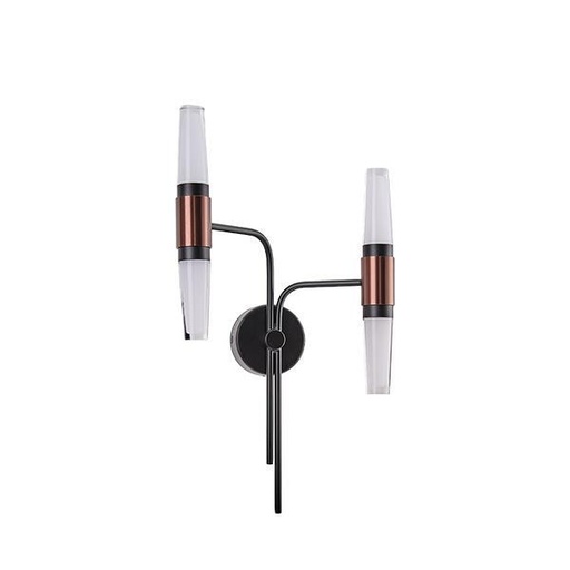 [144-17053] APLIQUE DE PARED ALUMINIO LED 2x6W 720lm 3000K 420x130mm NEGRO-ORO ARTE ILLUMINA VELAS