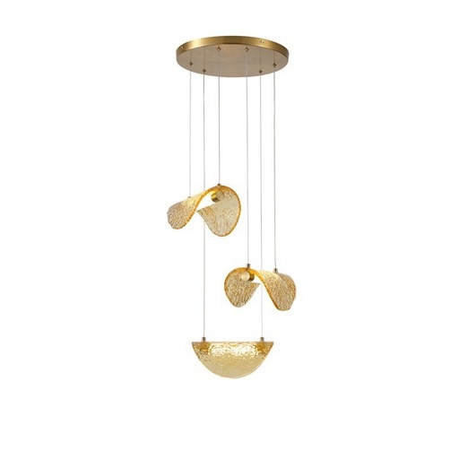 [144-18004] LÁMPARA COLGANTE ALUMINIO 6W 468lm 3000K 425×1500mm LATÓN-ORO ARTE ILLUMINAWAVES