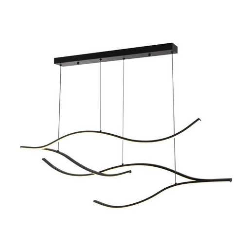 [144-18006] LÁMPARA DE TECHO COLGANTE ALUMINIO 30W 2260lm 3000K 30x1200x1450mm NEGRO ARTE ILLUMINA WAVES