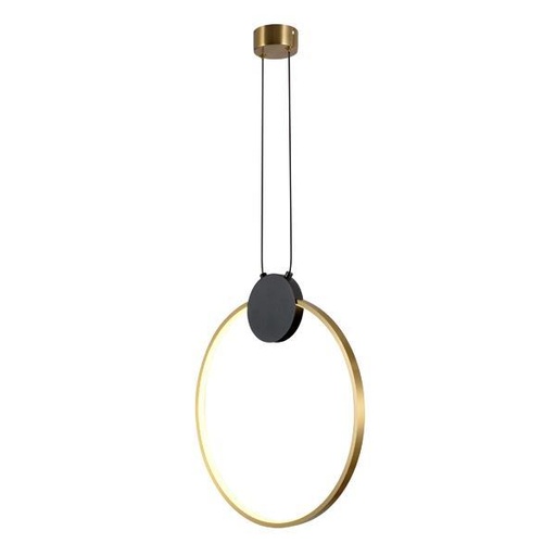 [144-18020] LÁMPARA DE TECHO COLGANTE ALUMINIO LED 10W 702lm 3000K 400×435mm NEGRO-LATÓN ARTE ILLUMINA AERO
