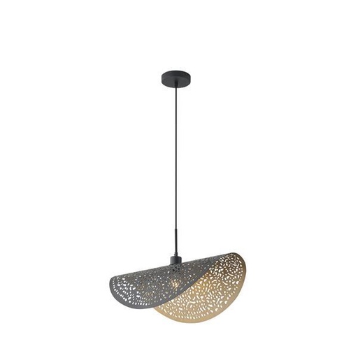 [144-23018] LÁMPARA DE TECHO COLGANTE DE METAL 1xE27 MÁX. 15W Ø600mm NEGRO-ORO ARTE ILLUMINA GALILEA