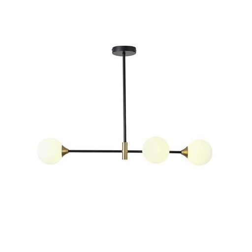 [144-28509] LÁMPARA DE TECHO COLGANTE CRISTAL 3 LUCES 3XG9 MAX 10W 850x570mm NEGRO ARTE ILLUMINA POOLS