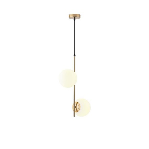 [144-28514] LÁMPARA COLGANTE CRISTAL 2 LUCES 2xE27 MAX 40W 320x150x1550mm BLANCO ARTE ILLUMINA ORBA