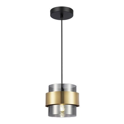 [144-28540] LUCES COLGANTES 1xE27 MAX 15W 180x1205mm NEGRO-DORADO ARTE ILLUMINA RELIAC