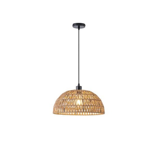 [144-32013] LÁMPARA COLGANTE RATÁN 1xE27 MÁX. 15W Ø390mm MARRÓN ARTE ILLUMINA VENTO