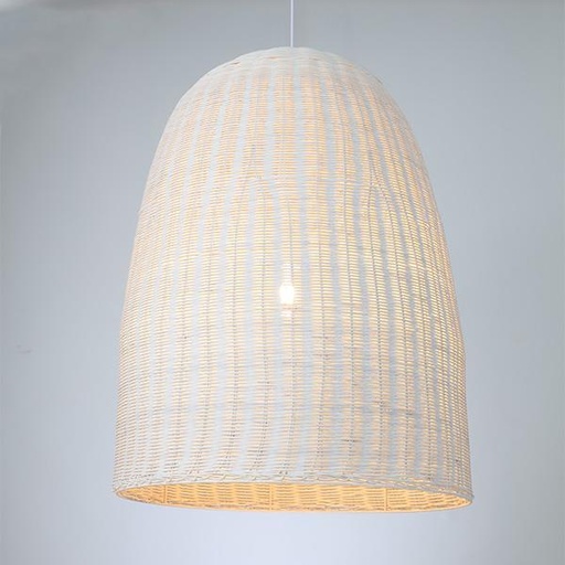 [144-33023] LÁMPARA COLGANTE  E27 MAX 60W D650xH850 RATÁN BLANCO ARTE ILLUMINA KAI