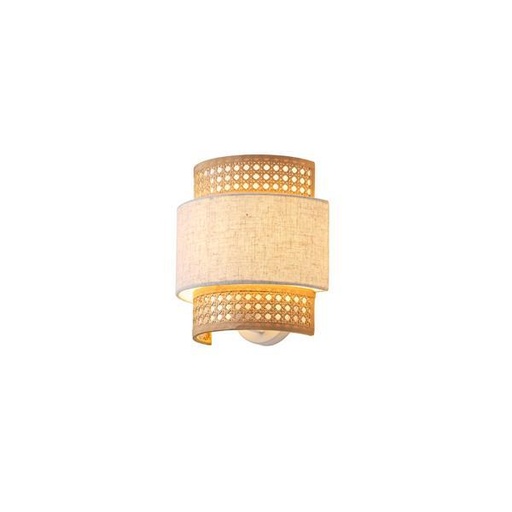 [144-33053] APLIQUE DE PARED TELA 1xE27 MAX 15W 260x460mm BEIGE-BLANCO MATE ARTE ILLUMINA ISLA