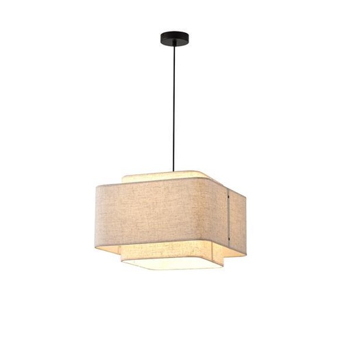 [144-33061] LÁMPARA DE TECHO COLGANTE DE TELA 1xΕ27 MÁX. 15W Ø400x1090mm BEIGE ARTE ILLUMINA MUSA