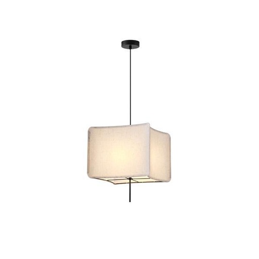 [144-33065] LÁMPARA DE TECHO COLGANTE DE TELA 1xΕ27 MÁX. 15W Ø480xH900mm BEIGE ARTE ILLUMINA TOSCANY