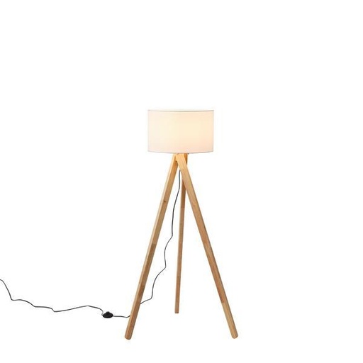 [144-33070] LÁMPARA DE PIE MADERA CLARA 1xE27 MÁX. 15W 450x1450mm ARTE ILLUMINA MADERA