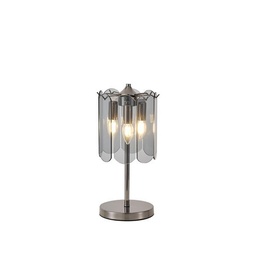 LÁMPARA DE MESA METAL-VIDRIO 3xE14 MAX 8W Ø200x430mm NEGRO ARTE ILLUMINA MIRA