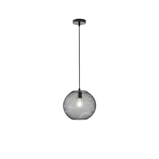 [144-46011] LÁMPARA DE TECHO COLGANTE DE METAL 1xE27 MÁX. 15W 350x350Χ1360mm NEGRO ARTE ILLUMINA MESH