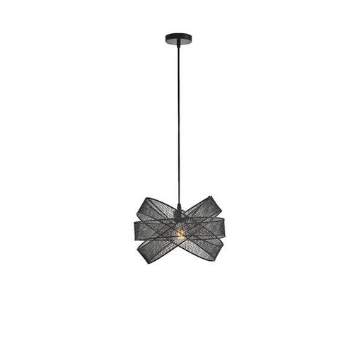 [144-46014] LÁMPARA DE TECHO COLGANTE DE METAL  1xΕ27 MAX15W 350x350x1270mm NEGRO ARTE ILLUMINA OGGI