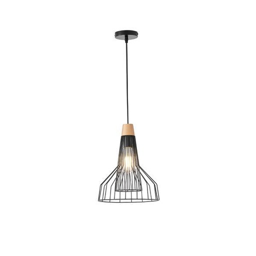 [144-46017] LÁMPARA DE TECHO COLGANTE METAL 1xE27 MÁX. 15W 260x260x1370mm NEGRO ARTE ILLUMINA BORLA