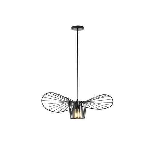 [144-46019] LÁMPARA DE TECHO COLGANTE DE METAL 1xΕ27 MAX15W 600x600x1270mm NEGRO ARTE ILLUMINA CAP
