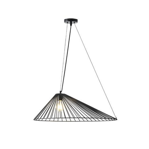 [144-46022] LÁMPARA DE TECHO COLGANTE METAL  1xΕ27 MAX15W 600x390x1300Dmm NEGRO ARTE ILLUMINA RAY