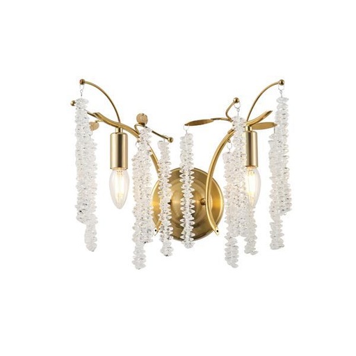 [144-47004] APLIQUE DE PARED DE METAL 2xE27 MÁX. 15W ΜΑΧ 15W 480x250mm CRISTAL TRANSPARENTE ARTE ILLUMINA DYNASTY