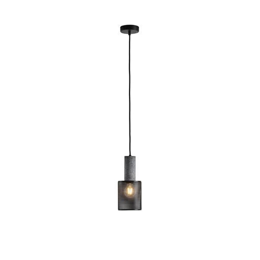 [144-50003] LÁMPARA DE TECHO COLGANTE DE HORMIGÓN Y HIERRO 1xE27 Ø120X1760mm NEGRO ARTE ILLUMINA SCOURO