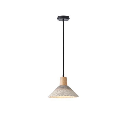 LÁMPARA DE TECHO COLGANTE CAUCHO MADERA Y HORMIGÓN 1xE27 Ø250X1680mm ARTE ILLUMINA GESSO