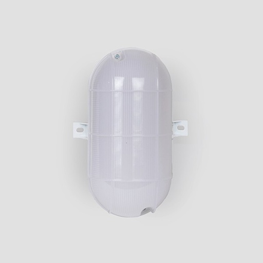 [145-20400] APLIQUE DE PARED DE FUNDICIÓN A PRESIÓN OVALADO 15W, 222x 95x104mm, BLANCA, CON CUBIERTA DE PLÁSTICO, ARTE ILLUMINA