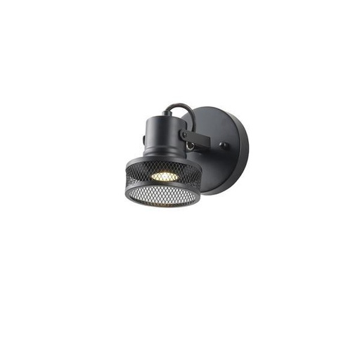 [145-25045] FOCO DE TECHO CON MALLA 1xGU10 MAX8W 165x100x152mm NEGRO ARTE ILLUMINA
