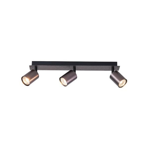 [145-25267] FOCO ALUMINIO GRIS 3 LUCES 3XGU10 MÁX. 7W 450x80x120mm ARTE ILLUMINA LUXY