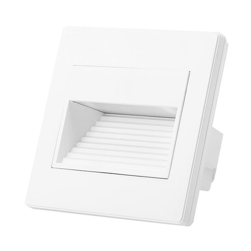 [145-52199] APLIQUE DE PARED EMPOTRADO 1W 86x86x40mm 3000K IP20 BLANCO ARTE ILLUMINA